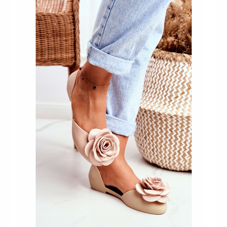 LU BOO Balerini din cauciuc Flori Meliski Bej Ester 1