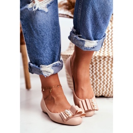 LU BOO Balerini din cauciuc Meliski Bows Beige Joleen bej 1