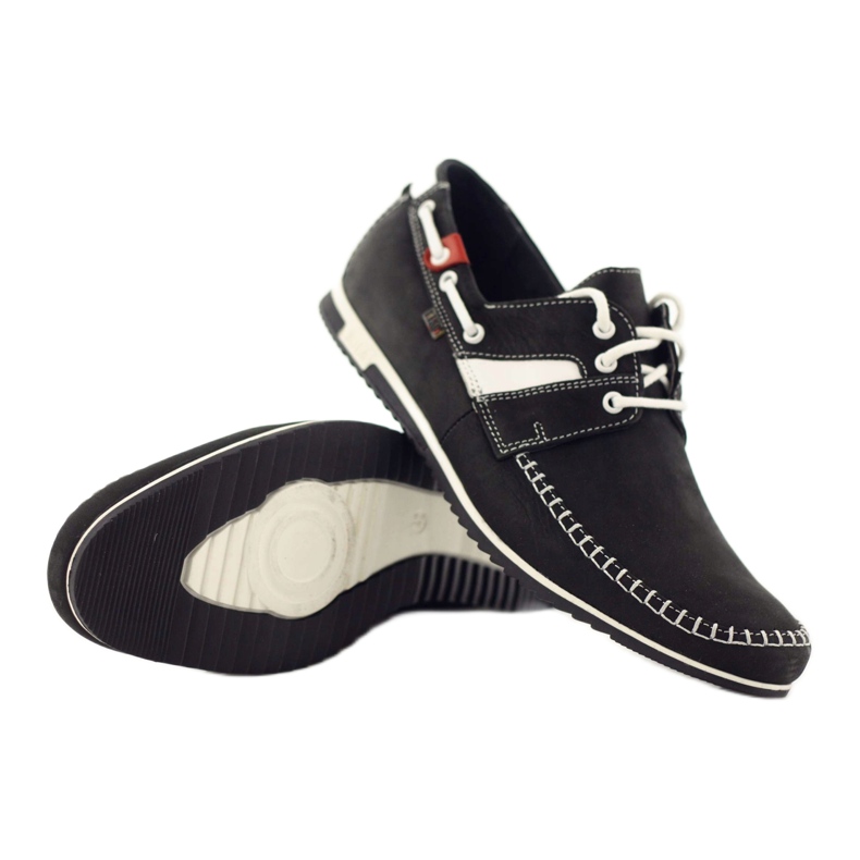Pantofi sport barbati Riko 625 piele alb negru 3