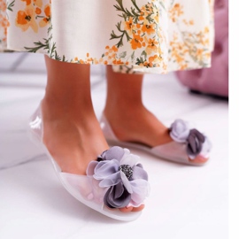 Lu Boo | Balerini din cauciuc Flori Meliski Candela albă incolor 1