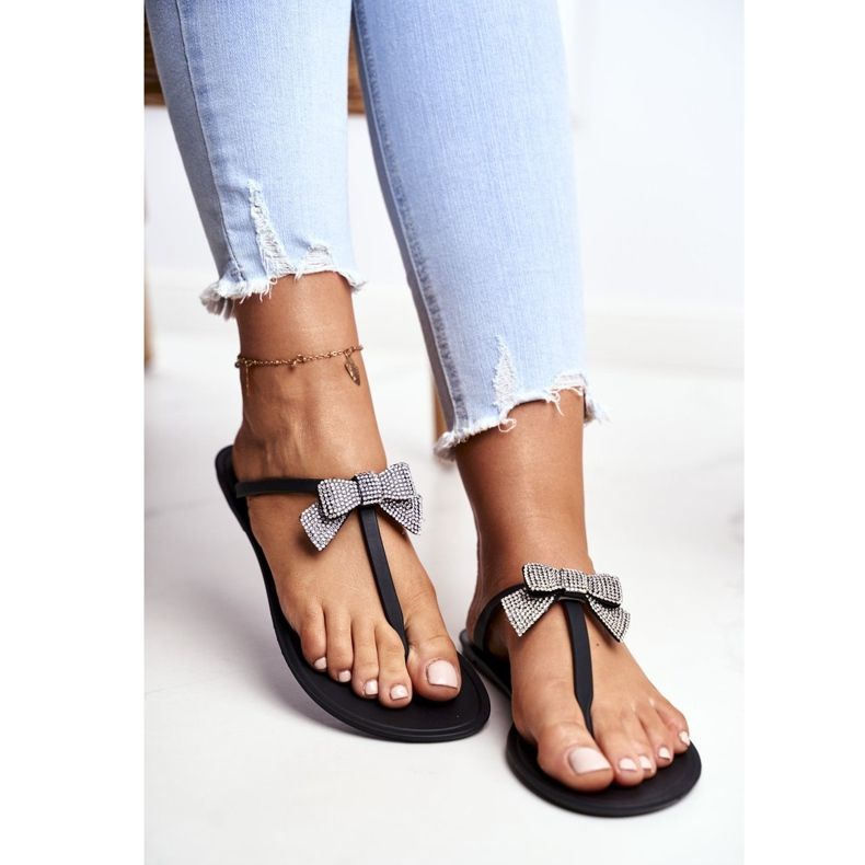 LU BOO Papuci de cauciuc pentru damă Flip-Flops negri Arcuri Georgia negru 1