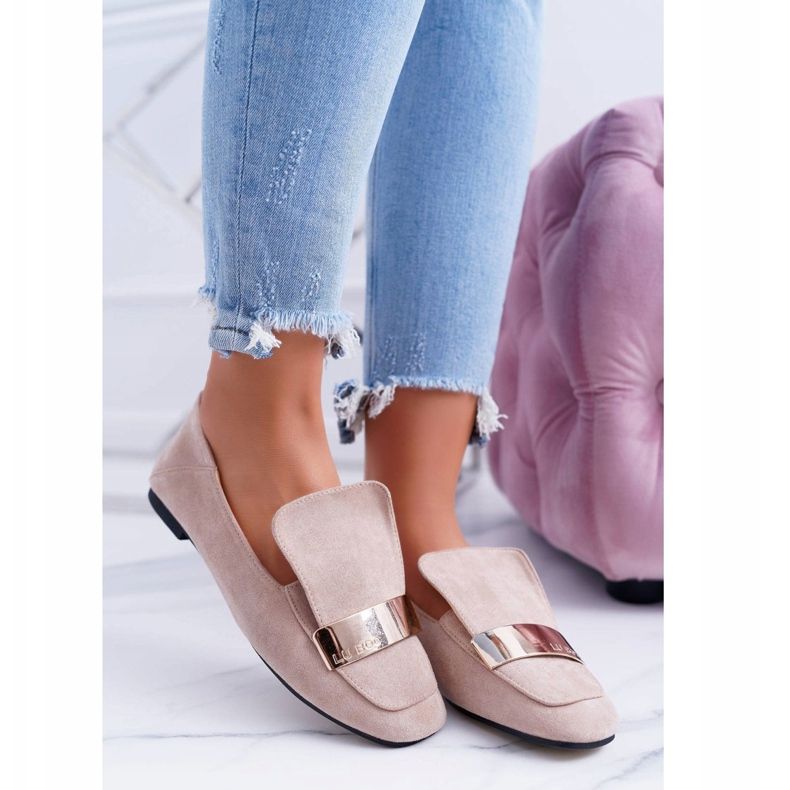 Mocasini de damă Cu o farfurie Golden Lords Beige Lu Boo Harlem bej 1