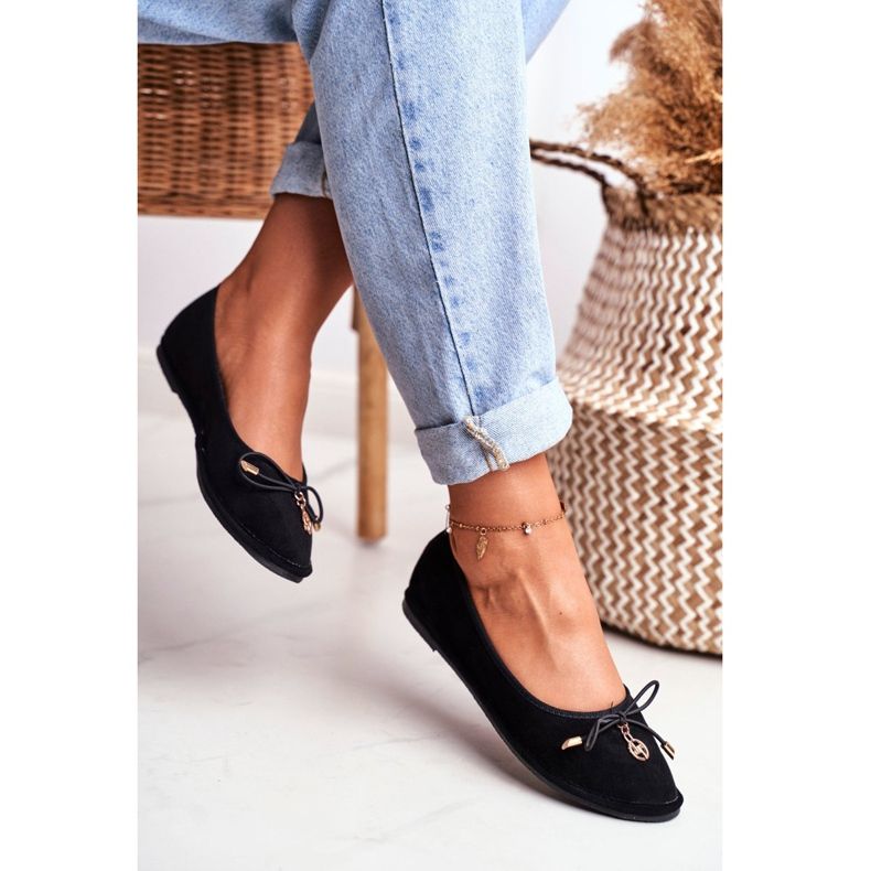 Balerini de damă Lu Boo Suede Black Layla negru 2 Balerini de damă Lu Boo Suede Black Layla negru 2