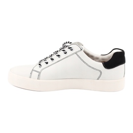 Adidaje din piele albă/albastru bleu Caprice, legate 23203 3