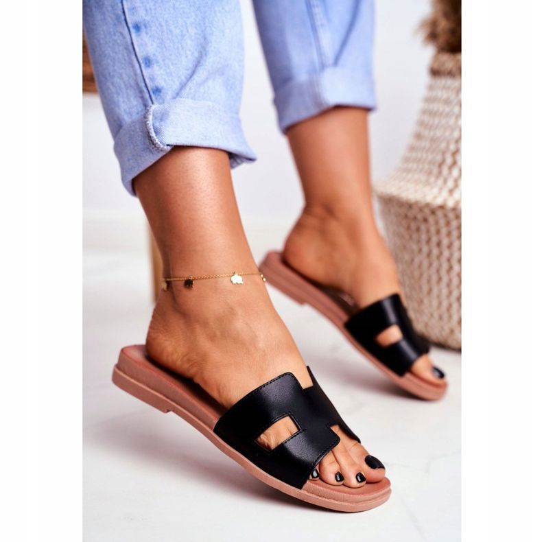 BUGO Papuci clasici Theodora pentru femei, negri negru 1