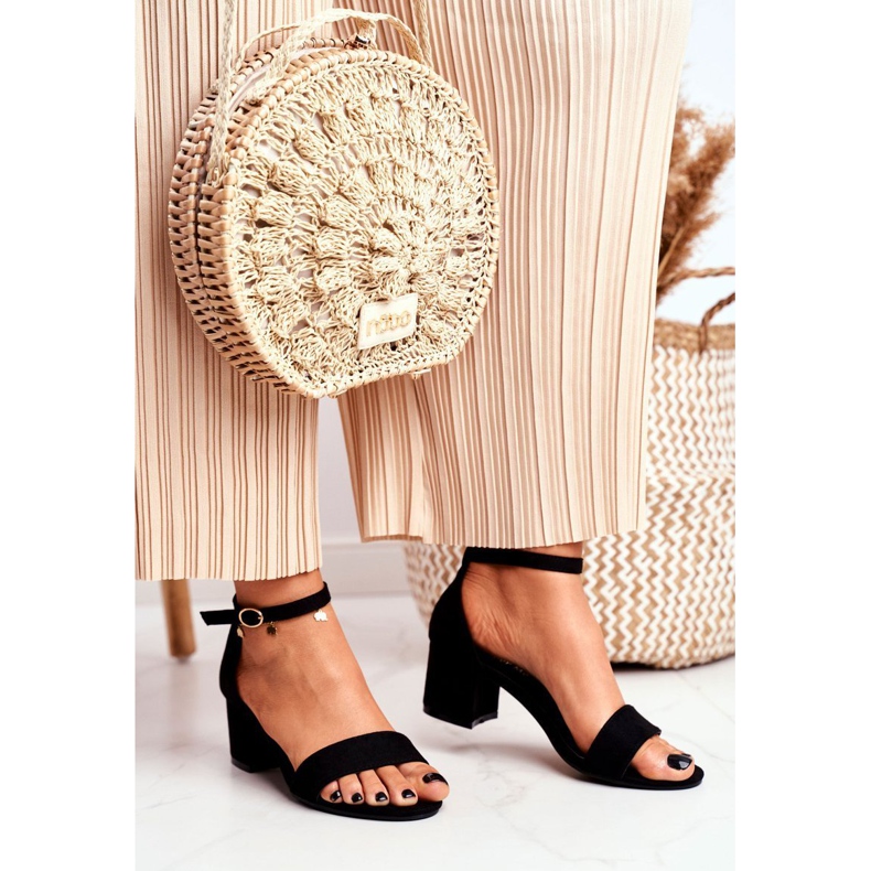 BUGO Sandale negre din piele de damă Oh Baby! negru 1