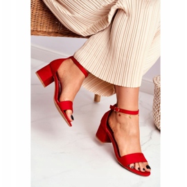 BUGO Sandale pentru femei piele întoarsă roșie Oh Baby! roșu 1