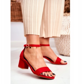 BUGO Sandale pentru femei piele întoarsă roșie Oh Baby! roșu 2