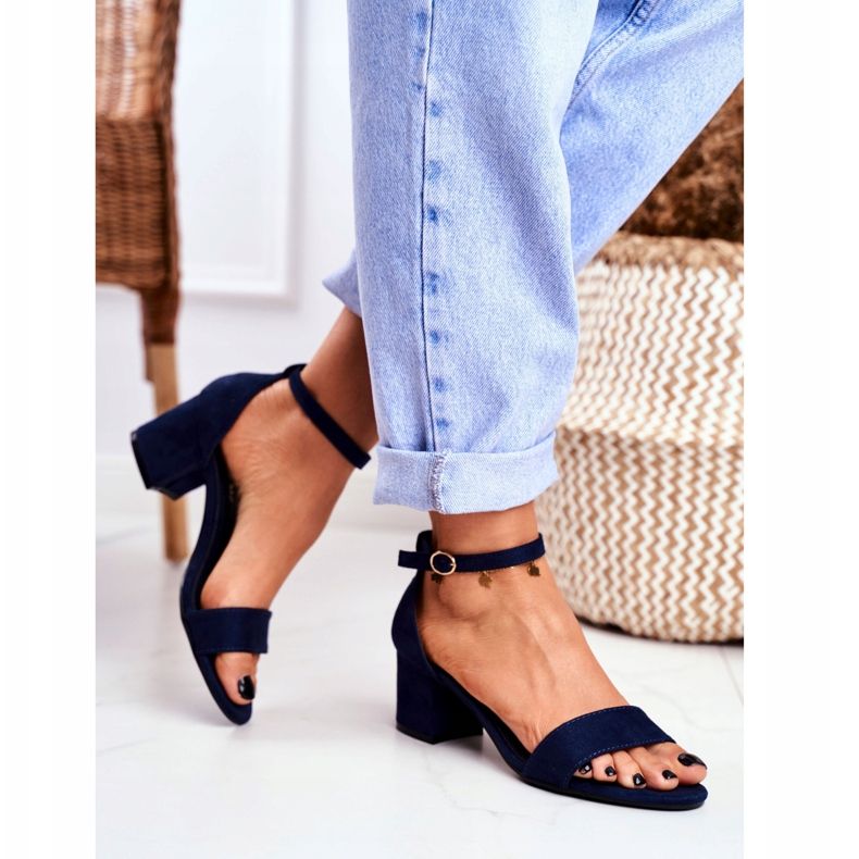 BUGO Sandale de damă piele întoarsă bleumarin Oh Baby! albastru marin 2