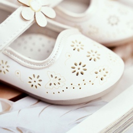 Apawwa Balerini pentru copii pe Velcro Kwiatuszek White Flored alb 2
