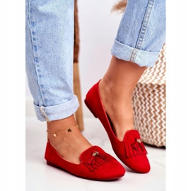 BUGO Mocasini de damă Red Lords Fringes Therese roșu 1