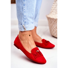 BUGO Mocasini de damă Red Lords Fringes Therese roșu 2