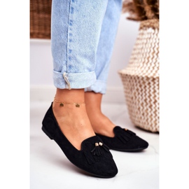 BUGO Mocasini de damă Black Lords Fringes Therese negru 1