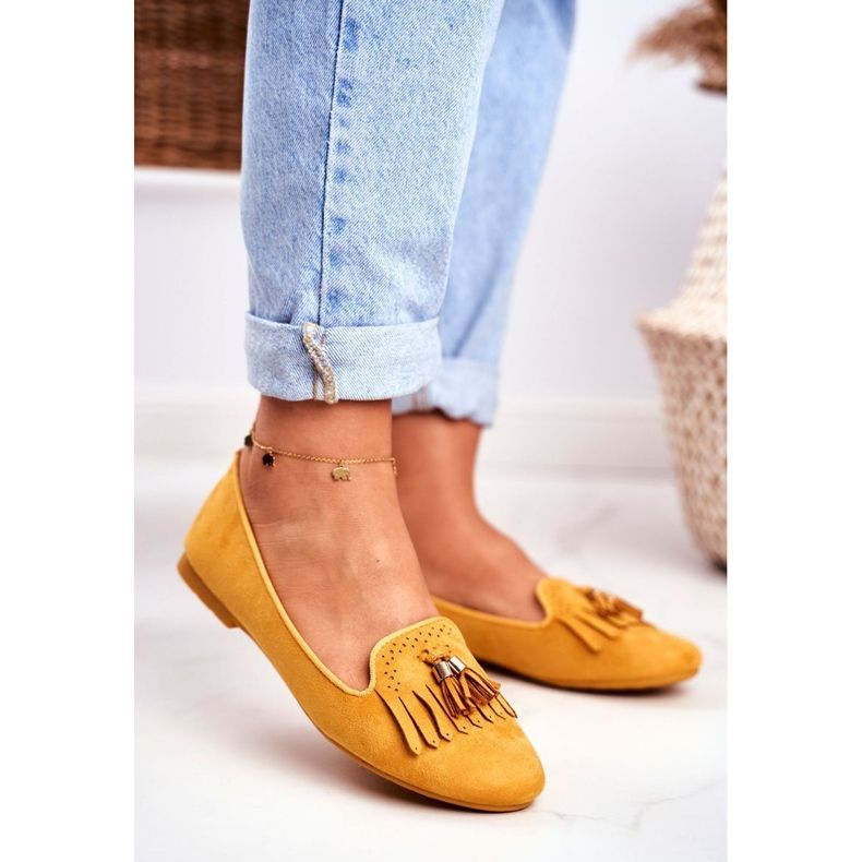 BUGO Mocasini de damă Yellow Lords Fringes Therese galben 1