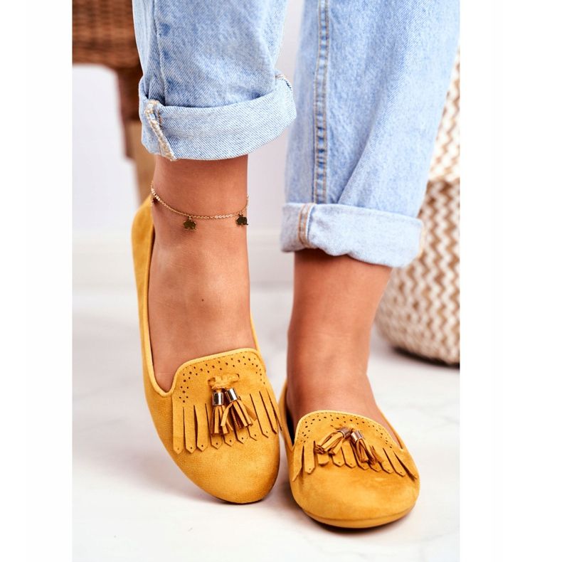 BUGO Mocasini de damă Yellow Lords Fringes Therese galben 2
