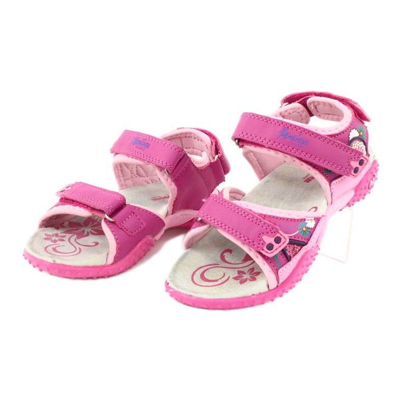 American Club Sandale pentru fete cu insertie din piele American 1232 roz violet 1 American Club Sandale pentru fete cu insertie din piele American 1232 roz violet 1