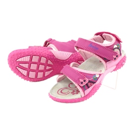 American Club Sandale pentru fete cu insertie din piele American 1232 roz violet 2