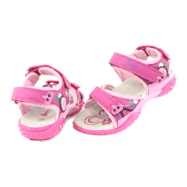 American Club Sandale pentru fete cu insertie din piele American 1232 roz violet 4