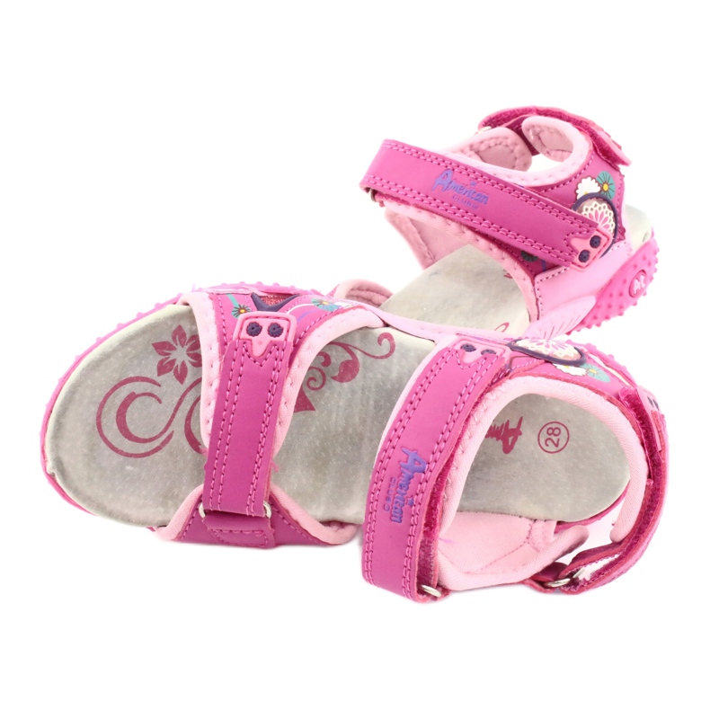 American Club Sandale pentru fete cu insertie din piele American 1232 roz violet 3 American Club Sandale pentru fete cu insertie din piele American 1232 roz violet 3