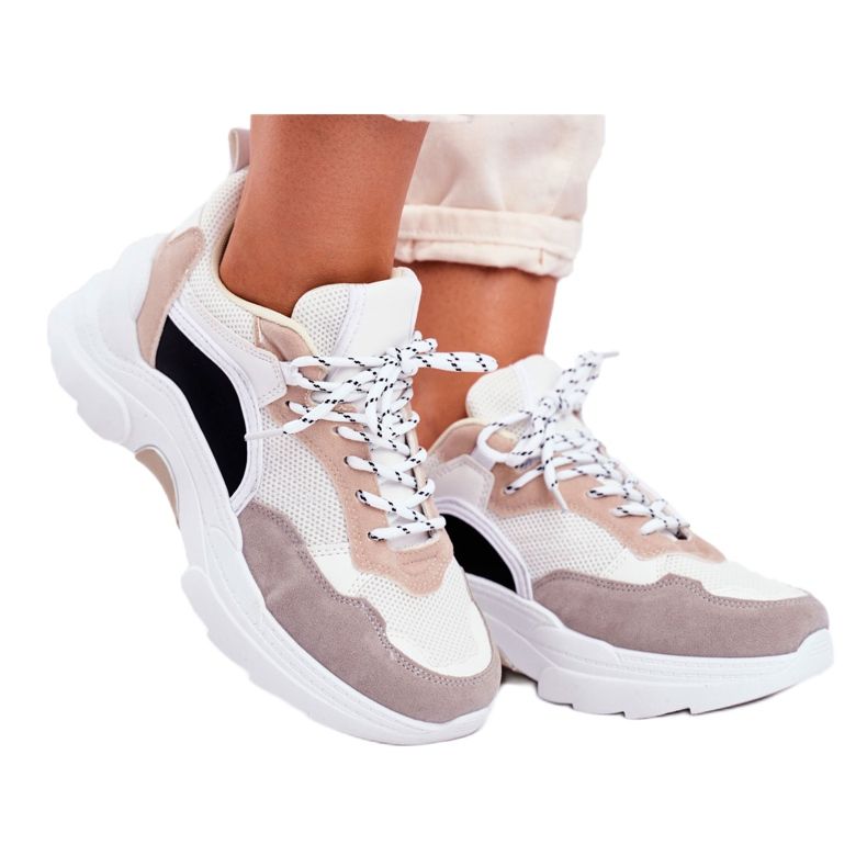 SEA Încălțăminte sport pentru femei Adidași albi și bej Mindanao maro negru gri 1