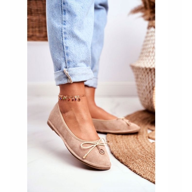 Balerini de damă Lu Boo Suede Beige Layla bej 1