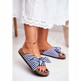 BUGO Papuci de damă cu arcuri Pin-up Blue Navy Verrone alb albastru marin 1 BUGO Papuci de damă cu arcuri Pin-up Blue Navy Verrone alb albastru marin 1