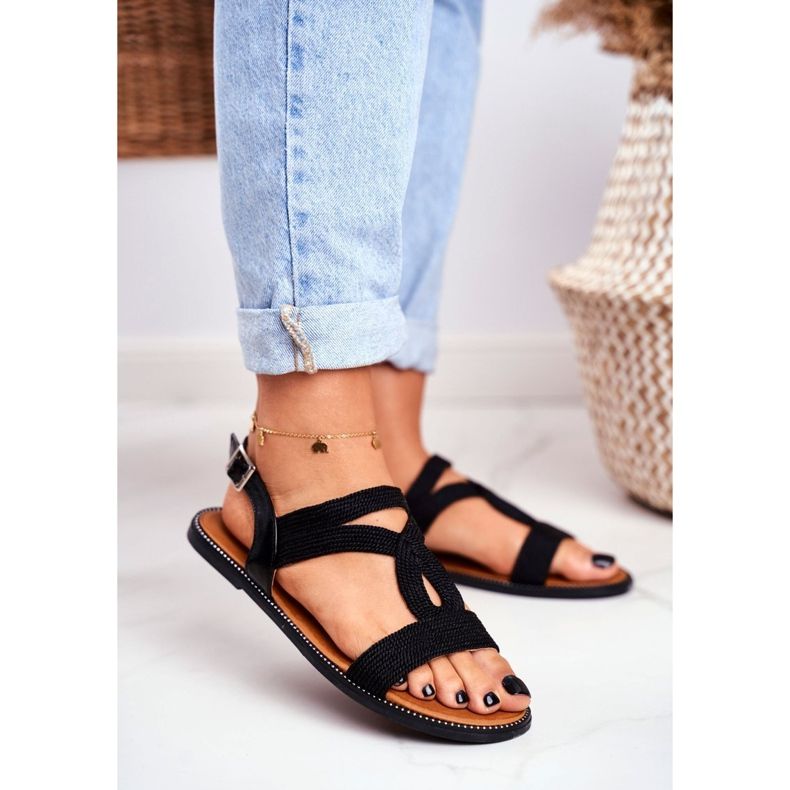 BUGO Sandale de dama Plat Negru Rachel 1