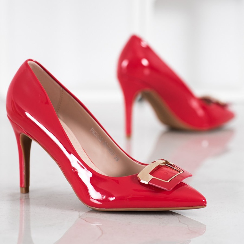 Fama Pompe cu cataramă decorativă roșu 1