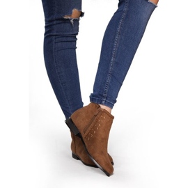 Ghete Chelsea din piele de căprioară 100-602 Camel maro 1