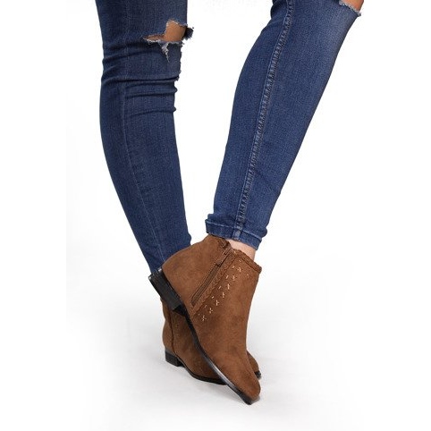 Ghete Chelsea din piele de căprioară 100-602 Camel maro 1