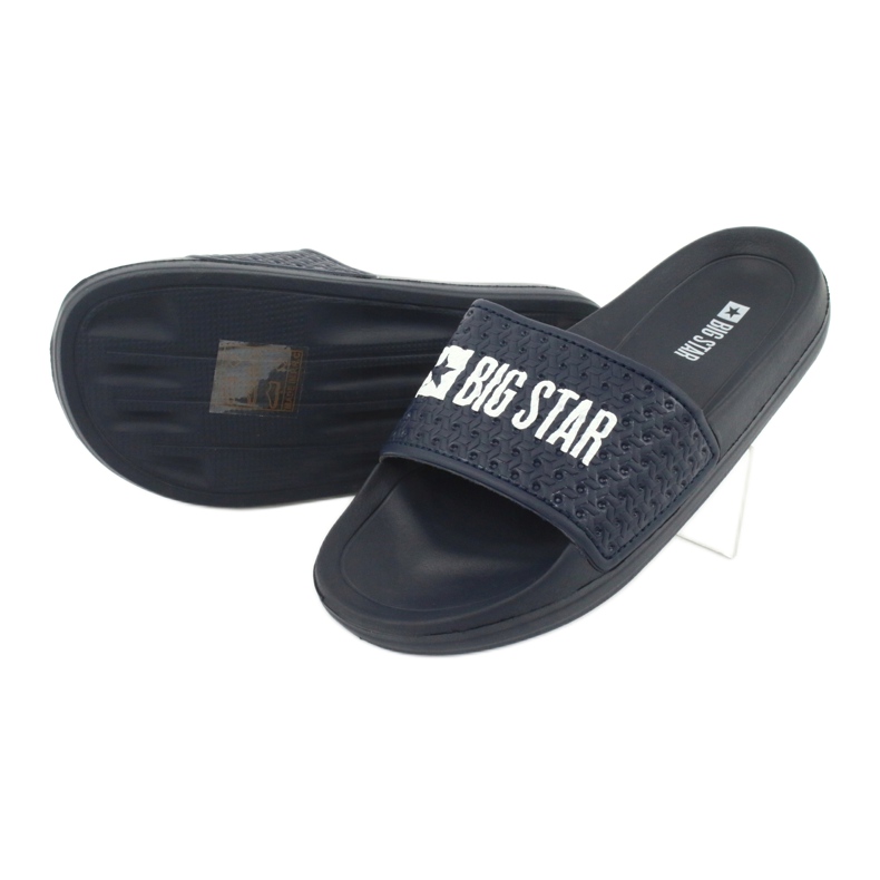 Big Star Flip -flops pentru băieți pentru GG374802 Navy Blue Beach alb albastru marin 2