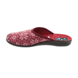 Papuci Velur Adanex 25409 Burgundia roșu multicolor 1