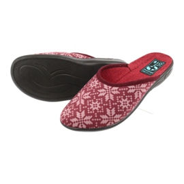 Papuci Velur Adanex 25409 Burgundia roșu multicolor 3