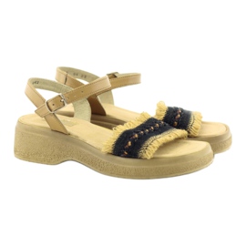 Eldam Sandale fete pe platformă maro negru 4