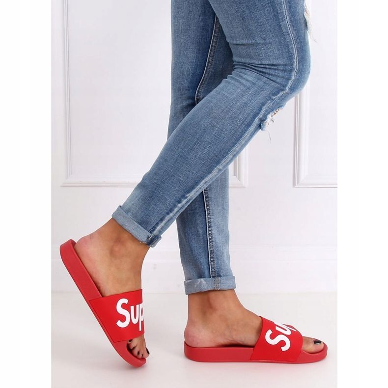 Roșu Papuci roșii pentru femei CK110 Roșu 2