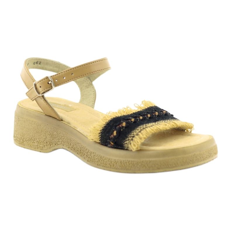 Eldam Sandale fete pe platformă maro negru 1