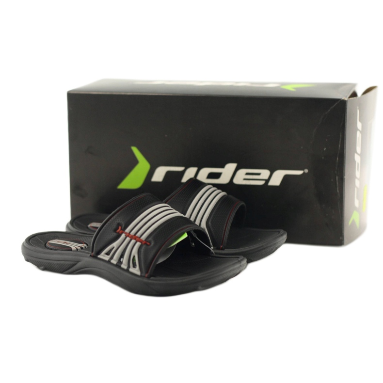 Flip-flops pentru copii Rider pentru dungi gri-gri 80341 negru negru 4