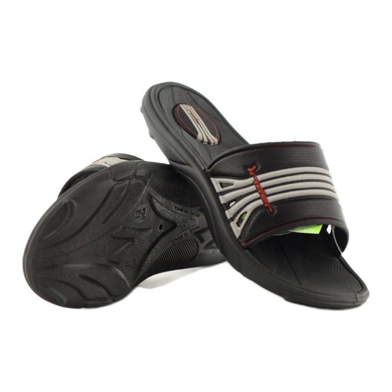 Flip-flops pentru copii Rider pentru dungi gri-gri 80341 negru negru 3