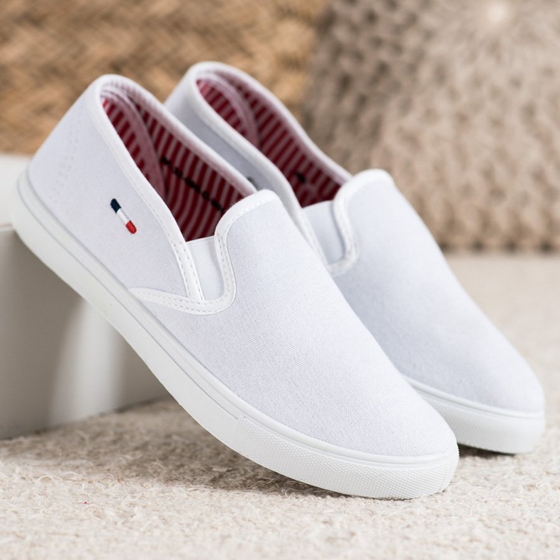 SHELOVET Adidași din material textil alb 1