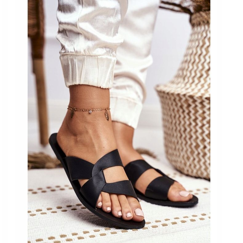 Papuci clasici de damă Lu Boo Black Mabella negru 1