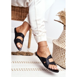 Papuci clasici de damă Lu Boo Black Mabella negru 2