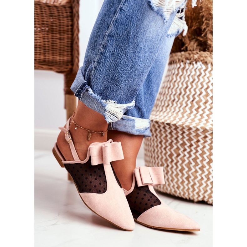 Lu Boo Ballerina Bows pentru femei Mule Pink Domino roz 2 Lu Boo Ballerina Bows pentru femei Mule Pink Domino roz 2