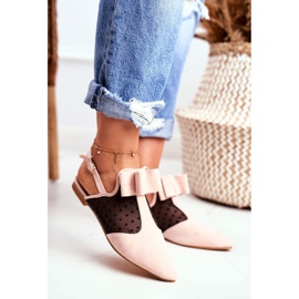 Lu Boo Ballerina Bows pentru femei Mule Pink Domino roz 1 Lu Boo Ballerina Bows pentru femei Mule Pink Domino roz 1
