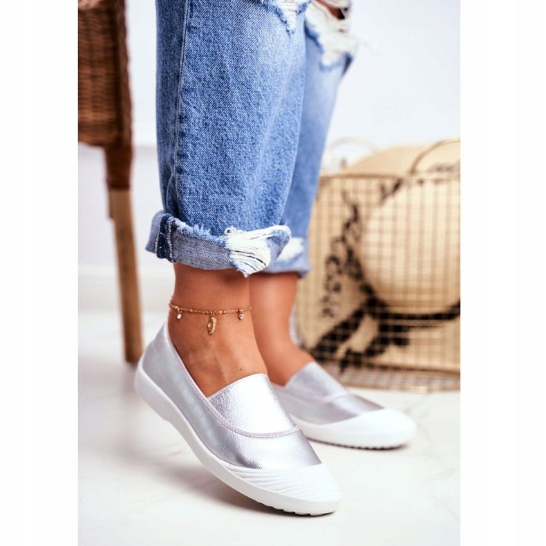 LU BOO Adidași Slip On Slip-on Sneakers Silver Justy gri 1