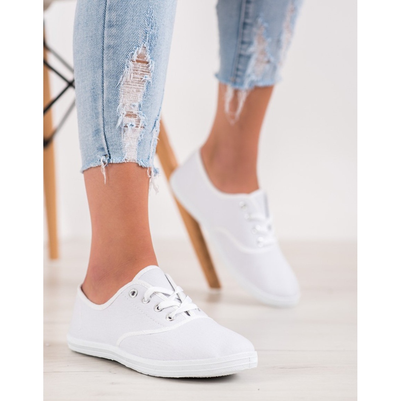 SHELOVET Adidași de culoare albă deschisă 2