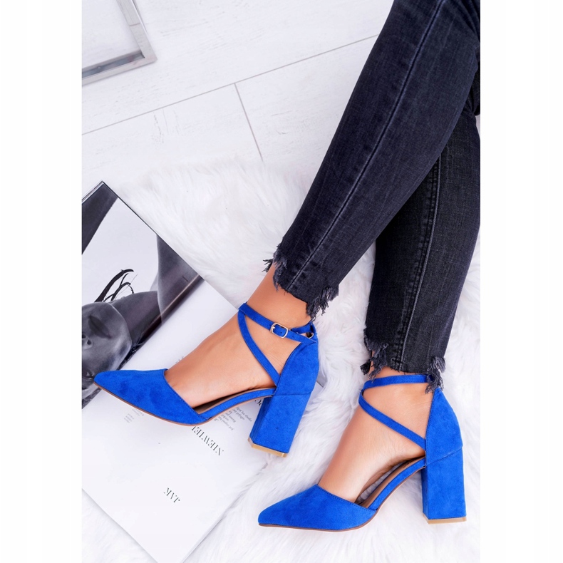 SEA Pompe de damă pe toc în traficul de floarea-soarelui Spitz albastru 4