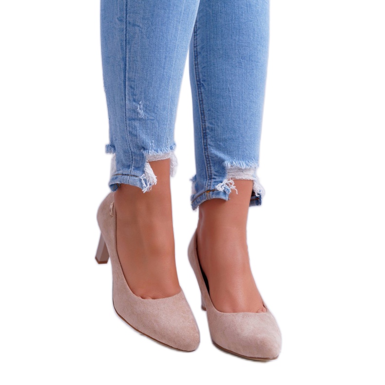 Pompă de damă Sergio Leone Beede Suede Orsola bej 3