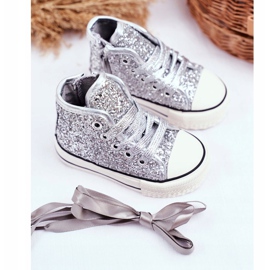 FRROCK Adidași pentru copii High Shiny Silver Ally argint 1