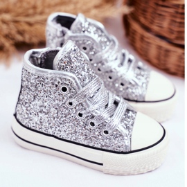 FRROCK Adidași pentru copii High Shiny Silver Ally argint 2