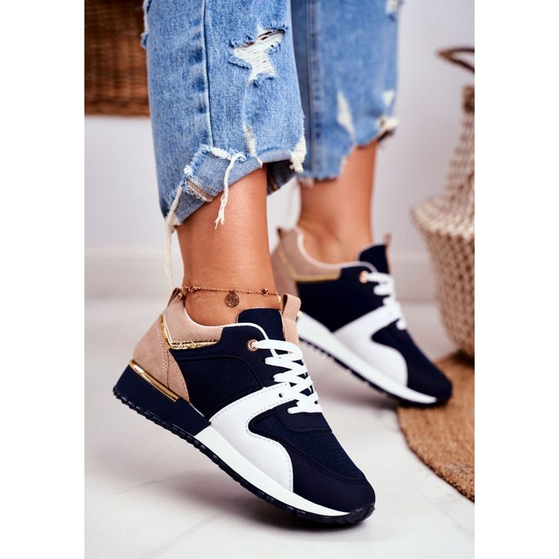 EVE Încălțăminte sport pentru femei Blue Clementine Golden Blue Elements alb albastru marin de aur 1